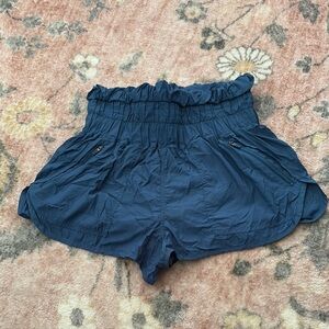 Women's Blue Ruffled Shorts